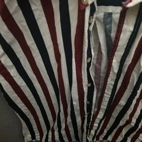 Natural Issue L RW&B Striped Multicolor Button-Down Shirt 52" 31" 10.25" - Picture 7 of 14